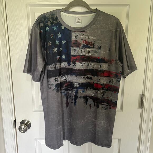American Flag Tee Gray XXL - Picture 1 of 6